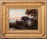 The Gypsy Encampment by Henry Martin, Oil on Canvas, sold Apr 2025