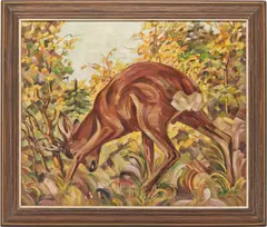 A Deer by Jack Grue, oil on canvas, sold Jan 2024