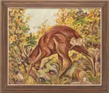 A Deer by Jack Grue, oil on canvas, sold Jan 2024