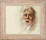 Receiving the Ten Commandments by Paul Joseph Penczner, 1966, oil on board, sold Jan 2024