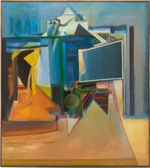 Open Windows by Walter Hollis Stevens, acrylic on canvas, sold Jan 2024