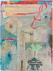 Abstract Collage, "Dear Friend by Andrew Saftel, mixed media, sold Jan 2024