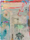 Abstract Collage, "Dear Friend by Andrew Saftel, mixed media, sold Jan 2024