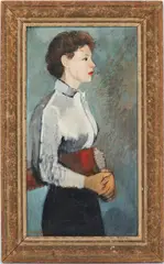 A Woman by Isaac Soyer, oil on canvas, sold Jan 2024