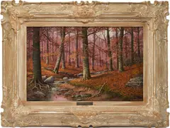Beechwoods by William McKendree Snyder, oil on canvas, sold Jan 2024