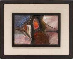 Abstract Expressionist by Merton Simpson, oil on board, sold Jan 2024