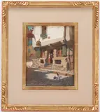 Breton Village by Hiram Campbell Merrill, gouache and watercolor, sold Oct 2023