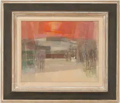 Moods of Winter, Sunset by William C. Palmer, 1961, pencil, sold Oct 2023