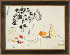 Still Life with Fruit by Sterling Strauser, oil on board, sold Oct 2023