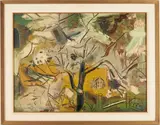 Expressionist Landscape by Sterling Strauser, oil on board, sold Oct 2023