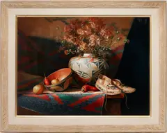 Cultural Images by Sue Krzyston, oil on canvas, sold Jul 2023