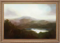 Landscape by Large Ron Williams, oil on canvas, sold Jul 2023