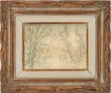 Misty Day After Big Snow by James Vance Miller, oil on canvas board, sold Jul 2023