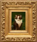 Tuxedo Kitten by Sidney Lawrence Brackett, oil on canvas, sold Jul 2023