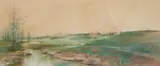 East Tennessee Landscape by Lloyd Branson, watercolor and pastel, sold Jul 2023