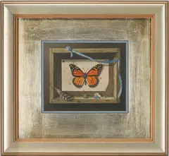 Trompe L'Oeil , Monarch Butterfly by Werner Wildner, oil on panel, sold Jul 2023