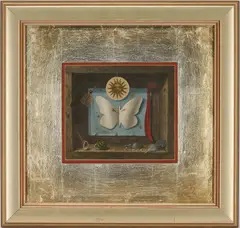 Trompe L'Oeil , White Butterfly by Werner Wildner, oil on panel, sold Jul 2023