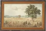 Landscape w/ Deer by Pierre Hoeks, oil on canvas, sold Jan 2023