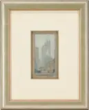 Cityscape by Eliot Candee Clark, pastel on paper, sold Jan 2023