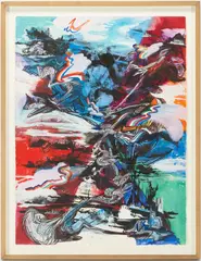 Suling Abstract , Untitled, 2006, 3 of 3 by Suling Wang, acrylic and ink on paper, sold Jan 2023
