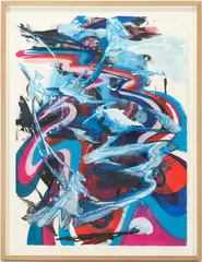 Suling Abstract , Untitled, 2006, 1 of 3 by Suling Wang, acrylic and ink on paper, sold Jan 2023