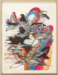 Suling Abstract , Untitled, 2006, 2 of 3 by Suling Wang, acrylic and ink on paper, sold Jan 2023