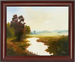 Autumn Landscape by Large Ron Williams, oil on canvas, sold Jan 2023