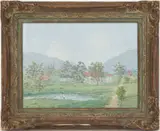 Farm Pond by James Vance Miller, oil on board, sold Jan 2023