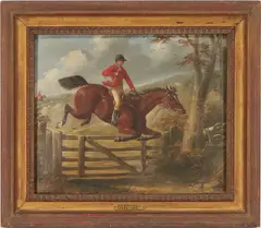 Taking a Gate by Henry S. Cottrell, oil, sold Jan 2023