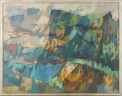Shadowed Landscape by Very large George Ayers Cress, oil on canvas, sold Jan 2023