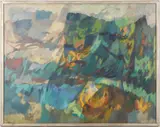 Shadowed Landscape by Very large George Ayers Cress, oil on canvas, sold Jan 2023