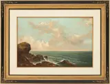 Newport Rocks by George Douglas Brewerton, pastel on paper, sold Jan 2023