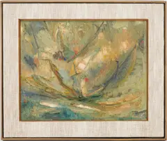 Abstract Expressionist by Merton Simpson, oil on canvas, sold Jan 2023