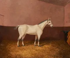 English Equestrian by James Clark, 1858, oil on canvas, sold Jan 2023
