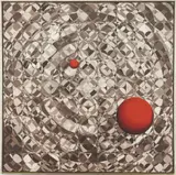 Brown Grid with Two Circles by John Charles Ford, acrylic on canvas, sold Oct 2022