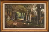 Glen with Sheep by John Charles Morris, oil on canvas, sold Oct 2022