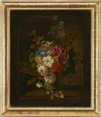 Still Life with Flowers by Lilly Martin Spencer, oil on canvas, sold Oct 2022