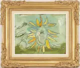 Sunflower by Sterling Strauser, oil on board, sold Jul 2022