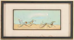 Trotter Race by Sterling Strauser, oil on board, sold Jul 2022