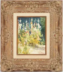 Floral Landscape by Robert Daughters, oil on canvas, sold Jul 2022