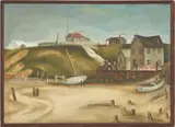 Old Knik Indian Village by John Edwin Walley, 1937, oil on canvas, sold Jul 2022