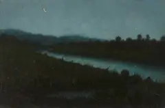 Night on the Potomac by Benson Bond Moore, oil on canvas, sold Jul 2022