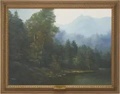 Landscape , Smoky Mountain Summer by Large Ron Williams, oil on canvas, sold Jul 2022