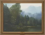 Landscape , Smoky Mountain Summer by Large Ron Williams, oil on canvas, sold Jul 2022