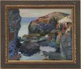 Coastal Landscape by Edward Reynolds Kingsbury, oil on board, sold Jul 2022