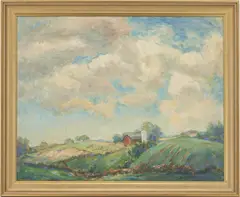 Farm Landscape by Francesco J. Spicuzza, oil on board, sold Jul 2022