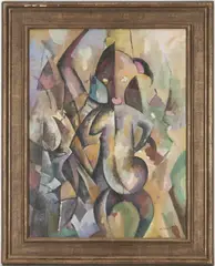 Abstracted Figures by William McBride Jr., oil on canvas, sold Jul 2022