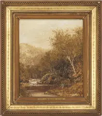 Landscape with Figure by Ralph Albert Blakelock, oil on canvas, sold Jul 2022