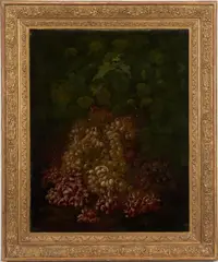 Still Life, Grapes by August Laux, oil on canvas, sold Jan 2022