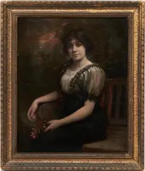 Portrait, Mrs. Lay by Lloyd Branson, oil on board, sold Jan 2022